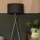 image 6 of ValueLights Camden Brushed Chrome Tripod Floor Lamp Charcoal Shade & Bulb | Grey