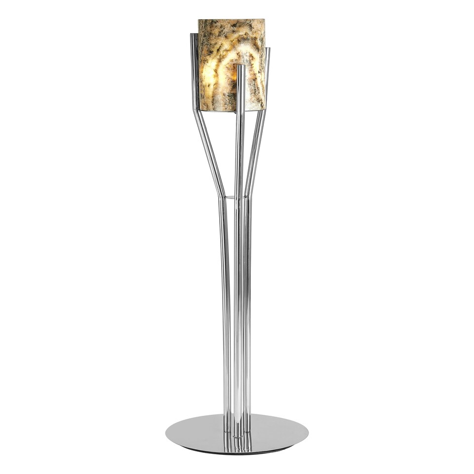 image 1 of Interiors by Premier Onyx Stone Floor Lamp Silver