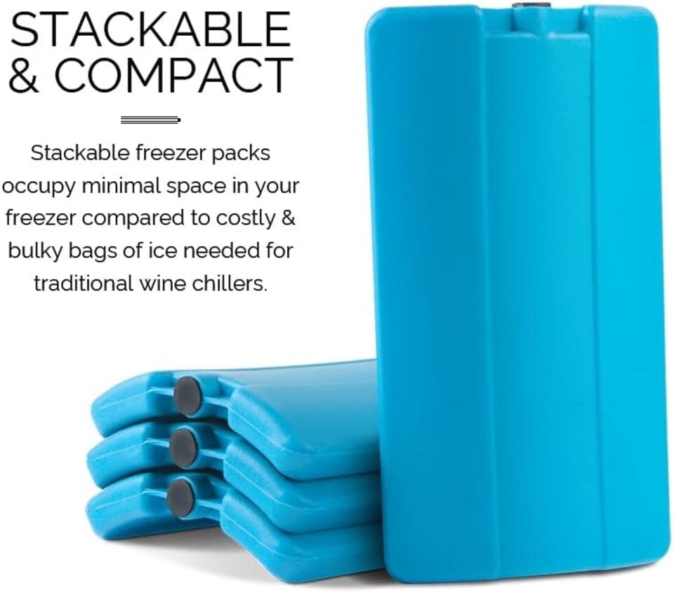 image 1 of Final Touch Steel Bottle Chiller with Freezer Packs | Chrome | 1