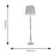 image 2 of ValueLights Victoria White Wood Floor Lamp Grey Taper Shade and Bulb