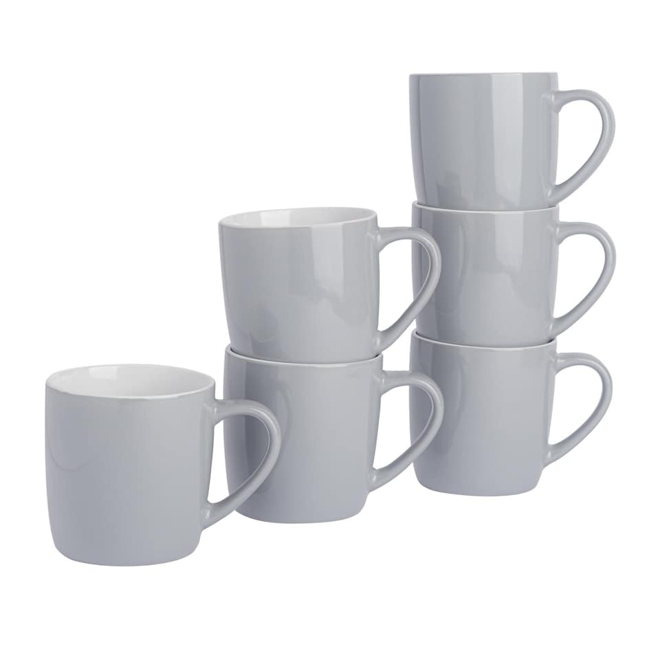 image 1 of Argon Tableware Coloured Coffee Mugs - 350ml - Grey - Pack of 6 | Grey | Grey | 6