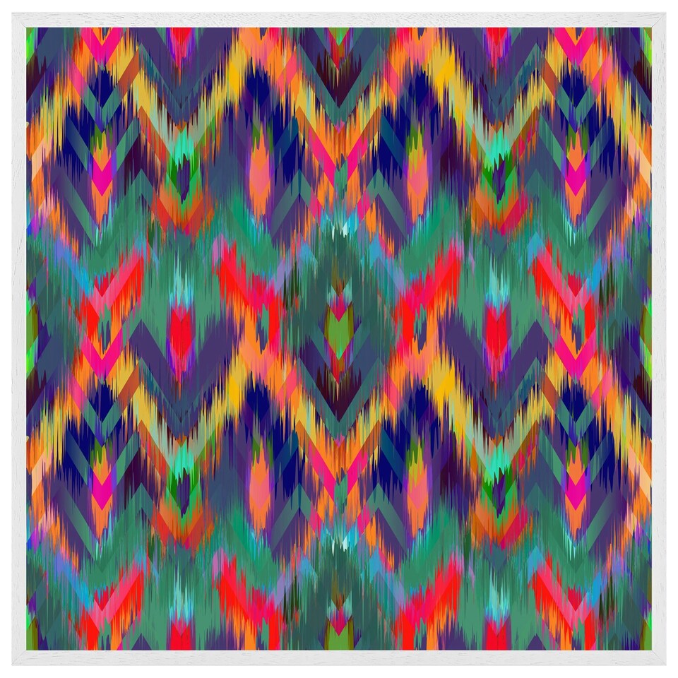 image 1 of Abstract ethnic ikat pattern (Picture Frame) White | M
