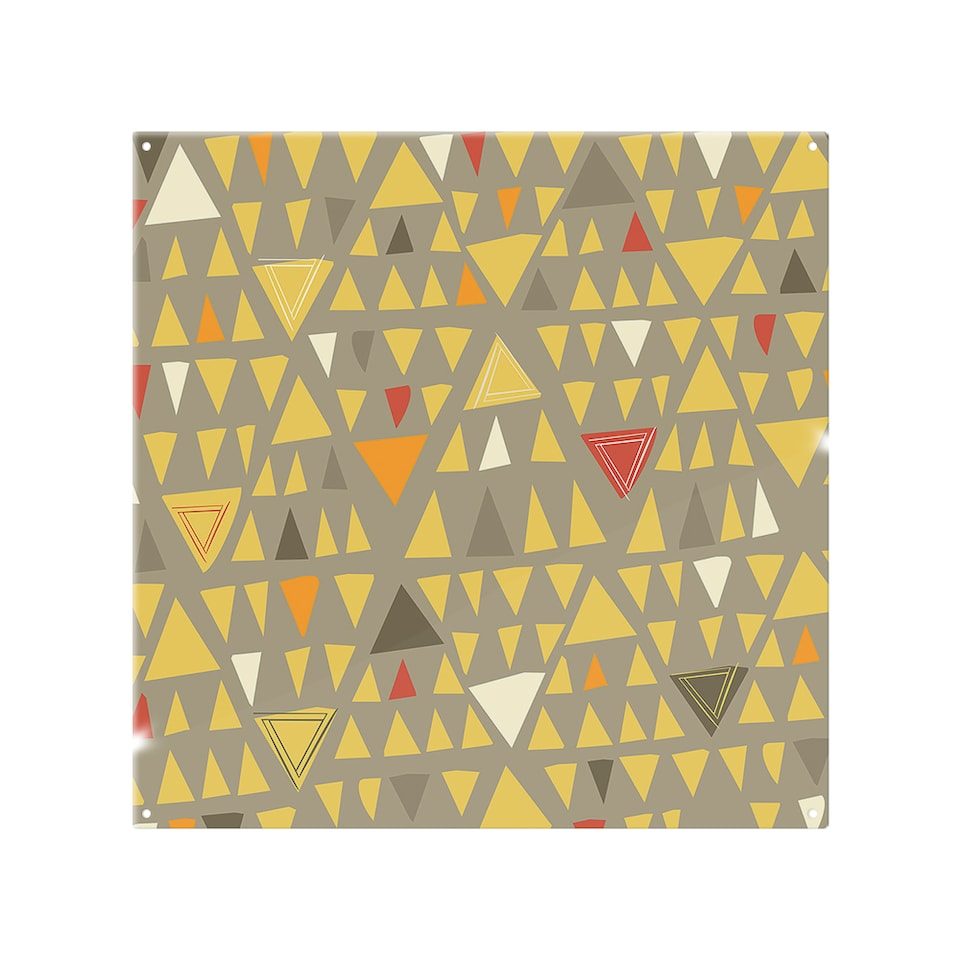 image 1 of Yellow Geometric Triangles Splash Back | White