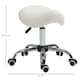 image 3 of HOMCOM Cosmetic Stool 360 Rotate Height Adjustable Salon Massage Spa Chair Hydraulic Rolling Faux Leather Saddle Stool Mobility, Cream