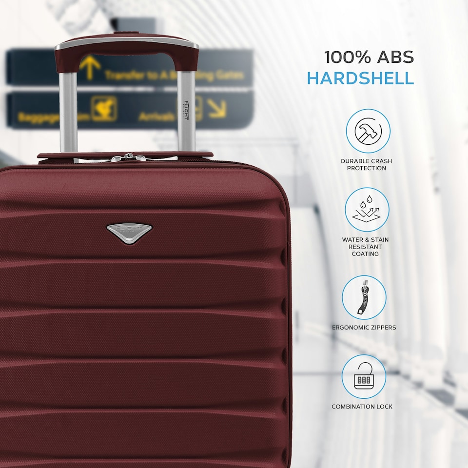 image 1 of 45x36x20cm EasyJet Free Underseat Carry-On Cabin Bag - Lightweight 4 Wheels ABS Hard Shell Suitcase Purple | Burgundy | Cabin Bag