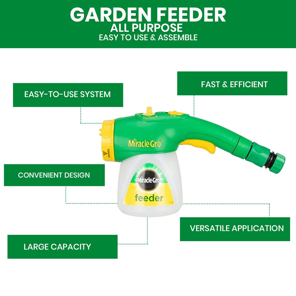 image 1 of Miracle-Gro Feeder for Gardens Lawns & Hanging Baskets Connects to Garden Hose Use with Water Soluble Plant Foods