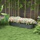 image 2 of Outsunny Galvanised Raised Garden Bed Planter Box with Safety Edging, Dark Grey