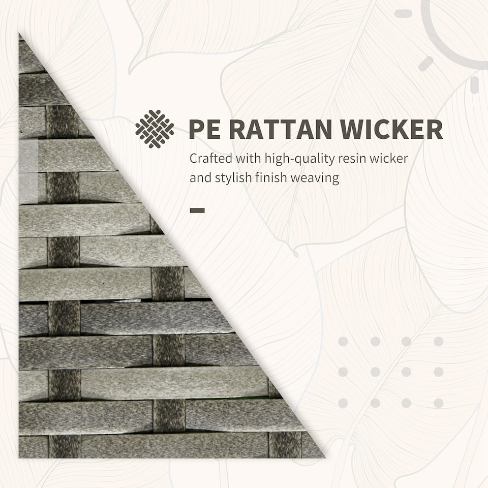 image 1 of Outsunny 3 Pieces Rattan Bistro Set, Wicker Garden Furniture Set with Storage Coffee Table and Chairs, Thickened Cushions for Outdoor, Patio, Balcony, Orange