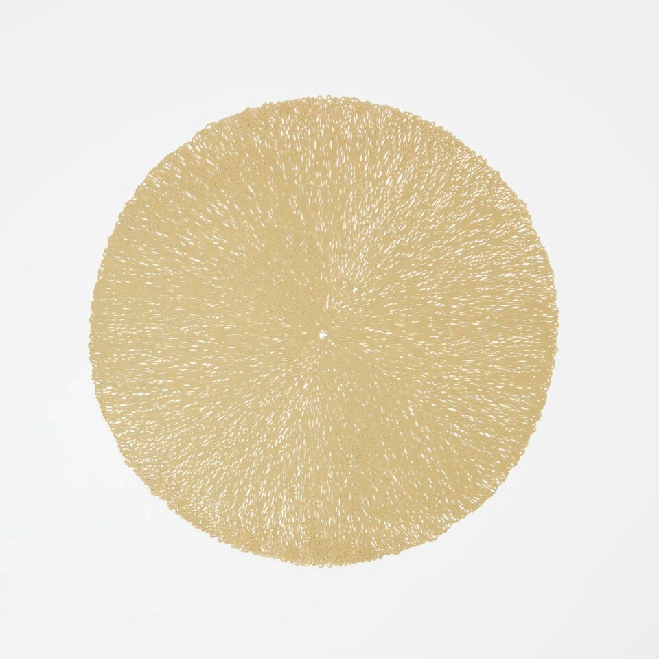 image 1 of Homescapes Set of 4 Round Decorative Gold Placemats