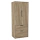 image 1 of FUJI 2 Door 2 Drawer Minimalist Bedroom Wardrobe Storage & Hanging Rail 180cm | Multi | Oak | 1