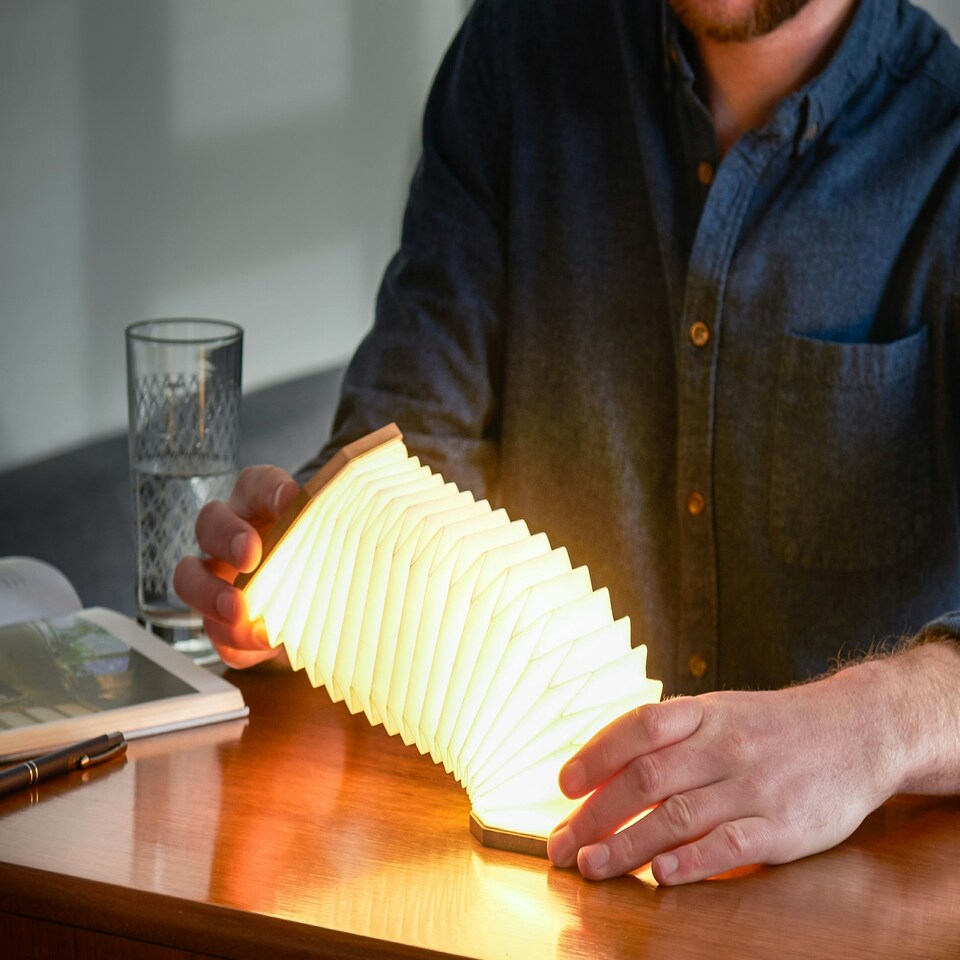 image 1 of Gingko Smart Accordion LED Desk Lamp N/A | Walnut
