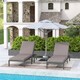 image 1 of Outsunny 3 Pieces Garden Sun Loungers Set with Cushion, 5-level Adjustable Outdoor Recliner Bed Set with Glass Top Table, 2-In-1 Design Aluminium Frame Recliner Lounge or Use As Sofa Bed, Grey