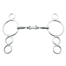 Korsteel Stainless Steel French Link 3 Ring Dutch Gag Horse Bit | Silver | Silver | 6in | 1