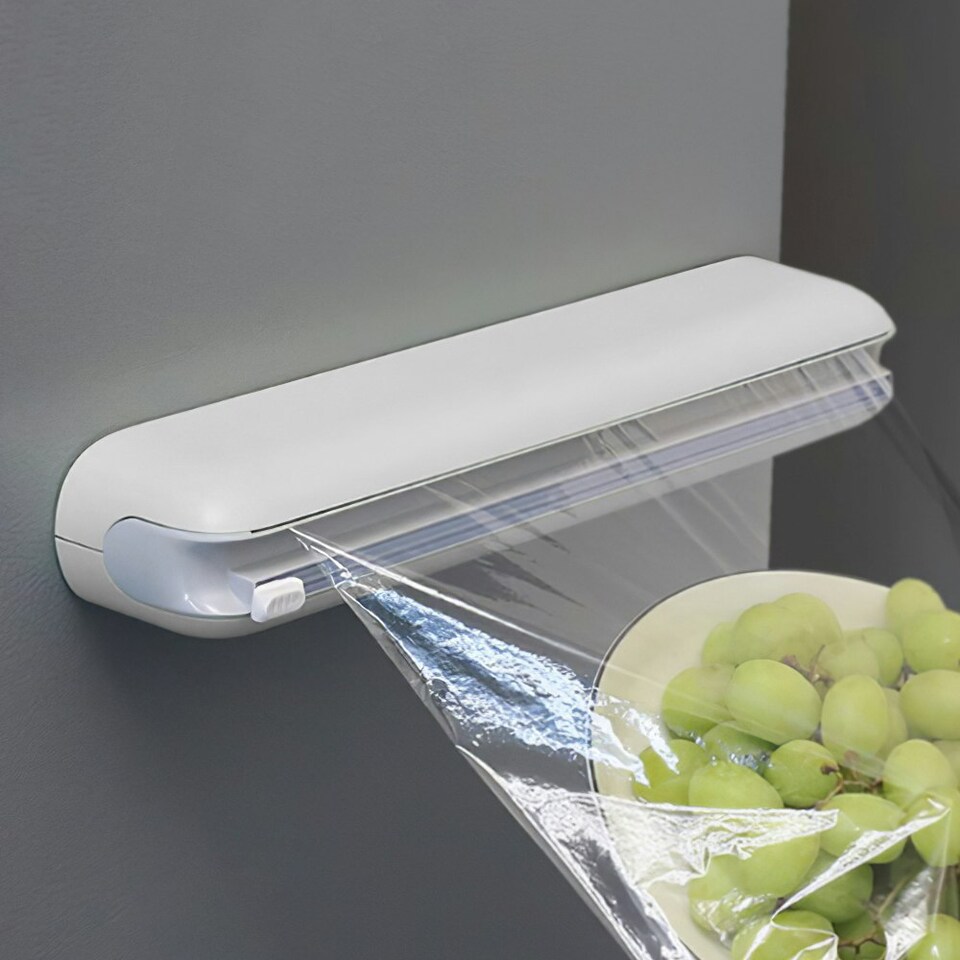 image 1 of Living and Home Kitchen Plastic Wrap Dispenser with Cutter