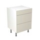 image 1 of 3 Drawer Base Unit 600mm w/ Slab Cabinet Door - Ultra Matt Light Grey Grey | Ultra Matt Light Grey