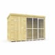 image 1 of 10ft X 4ft Dog Kennel and Run Full Height with Bars - Wood - L118 x W302 x H201 cm