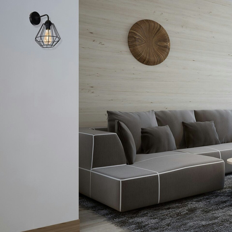 image 1 of Milagro Wall Lamp Colin Black 1XE27