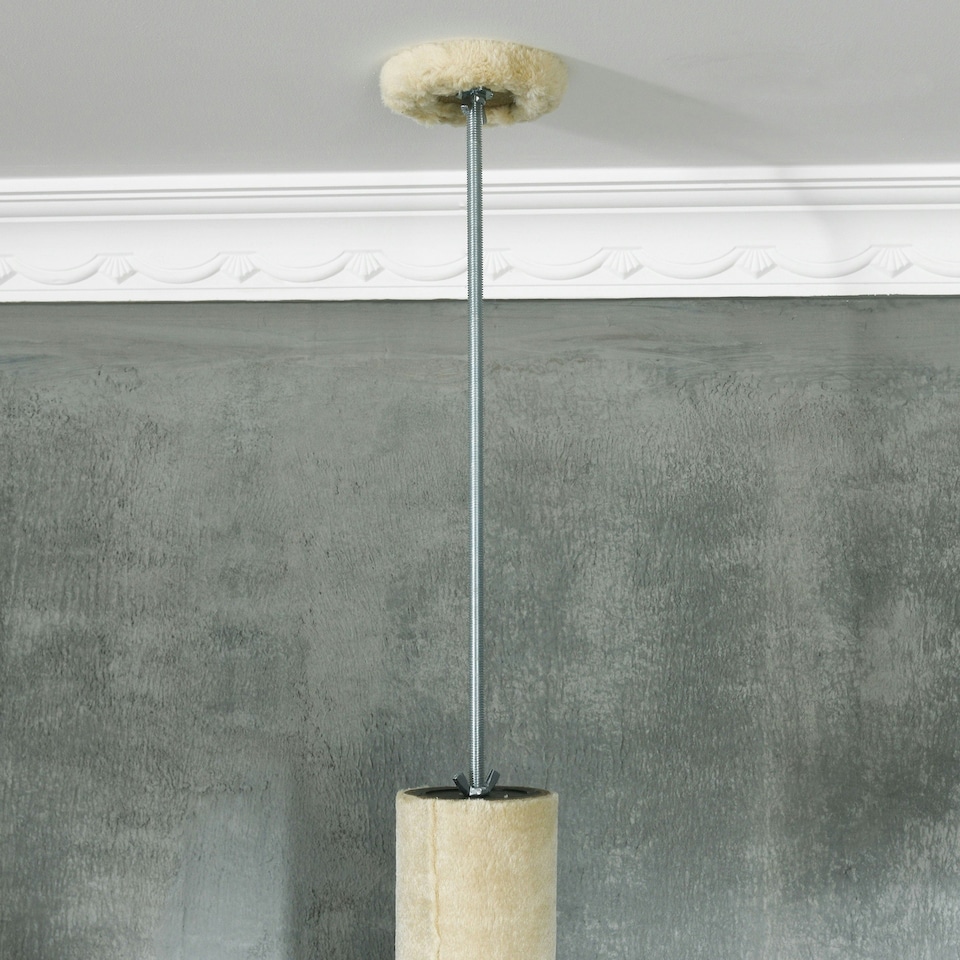 image 1 of PawHut 255cm Tall Cat Tree with Scratching Posts, Condo, Hammock, Beige