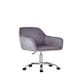 image 1 of Office Chair grey velvet swivel with arms and wheels leisure home desk computer Grey