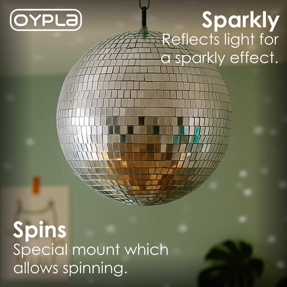 image 1 of 300mm Lightweight Disco Mirror Glitter Ball Dance Party DJ