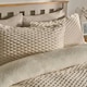 image 2 of OHS Luxury Waffle Textured Fleece Duvet Cover and Pillowcase Bedding Set Cream | Double