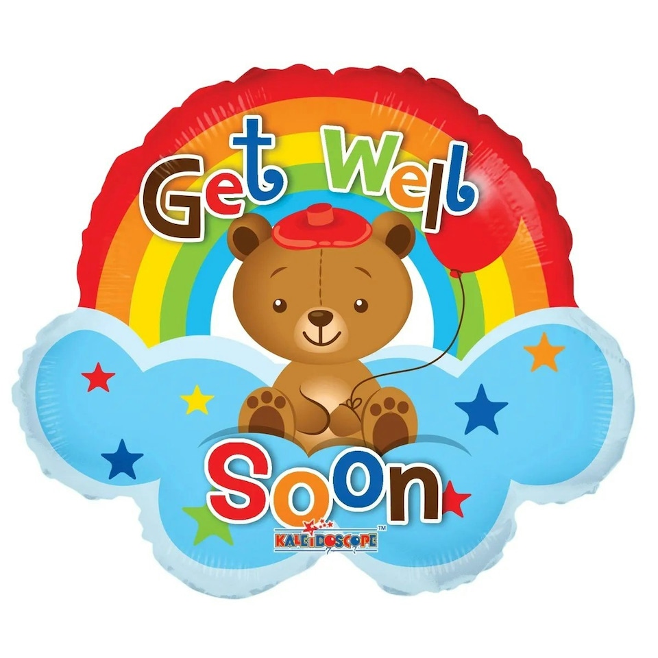 Apac Get Well Soon Teddy Bear Foil Balloon - Multicoloured - One Size