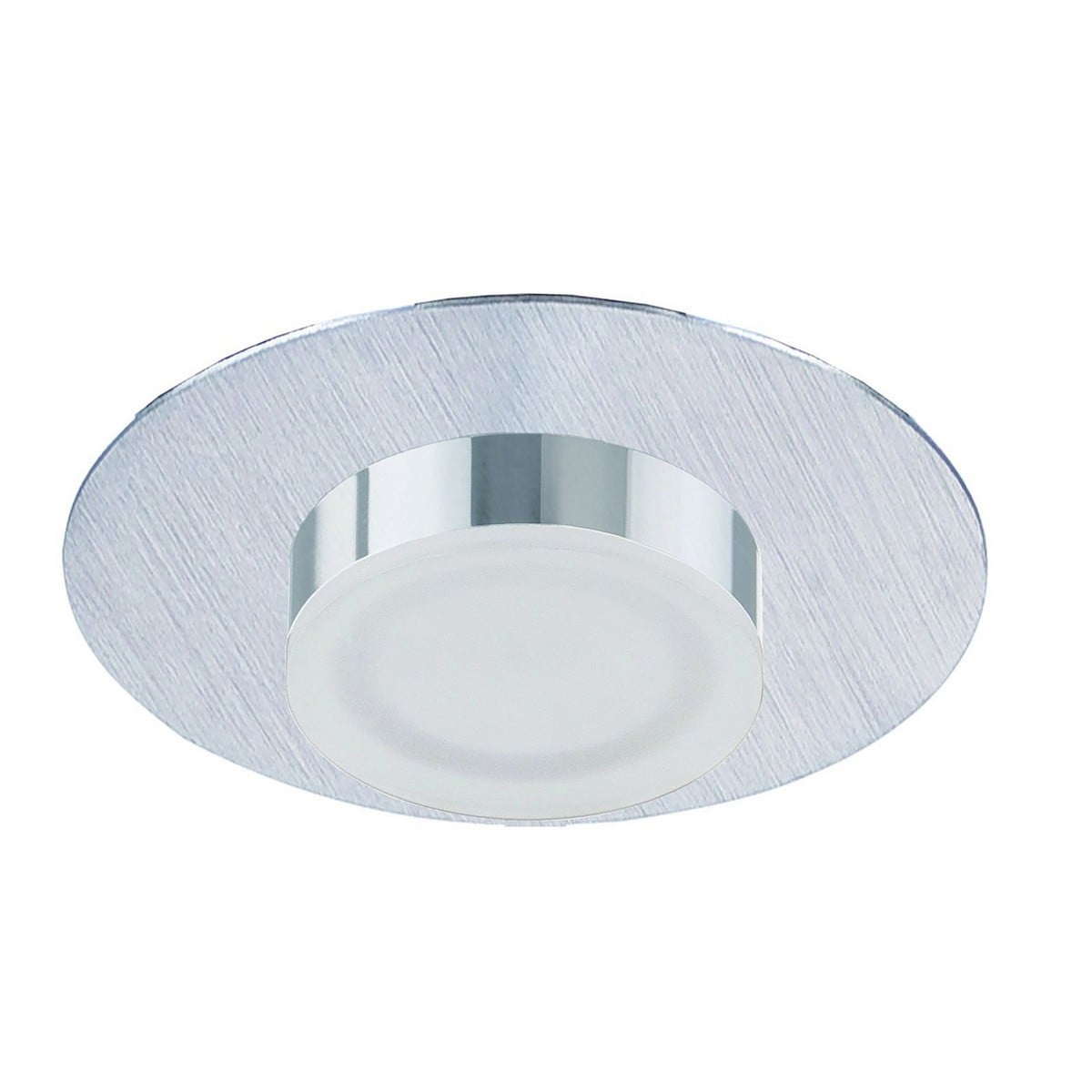 Marcel Recessed Down Light 4W LED Round 3000K IP44, 360lm, Satin Aluminium/Chrome, Driver Included