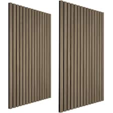 Acoustic Wall Panels with Wood Veneer Slats, Thick Felt and Easy to Install | Brown | Dark oak | 120 x 60 x 120 cm | 2