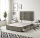 image 1 of Astoria Divan Bed Base with 2 Bottom Base Drawers & 30 Inch Diamante Headboard in Tweed Fabric | Brown | Coffee | King