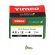 image 3 of Timco - Classic Multi-Purpose Screws - PZ - Double Countersunk - Yellow (Size 4.0 x 12 - 200 Pieces)