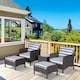 image 2 of Outsunny 5 Pieces Outdoor Patio Furniture Set Wicker Conversation Set Deep Grey