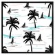 image 2 of Palm trees & sailboats (Picture Frame) Brown | XS