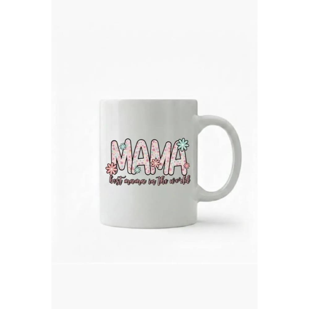 Dyzi Floral Mama 11oz Ceramic Mother's Day Mug in White