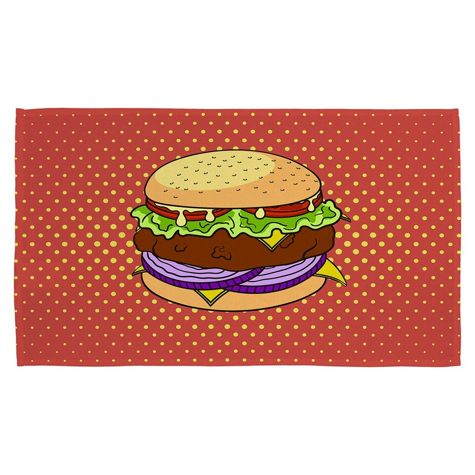 image 1 of The pop art illustration of burger (Kitchen Towel)