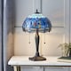 image 2 of Dragonfly 2 Light Small Table Lamp Dark Bronze, Blue, Tiffany Style Glass, E27