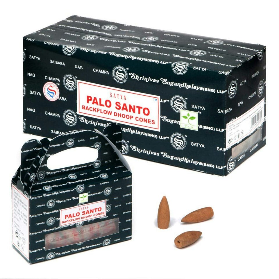 6 Packets of Satya Palo Santo Backflow Dhoop Cones - Incense