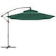 image 1 of Outsunny 2.7m Garden Banana Parasol Cantilever Umbrella with Crank Handle, Double Tier Canopy and Cross Base for Outdoor, Hanging Sun Shade, Green