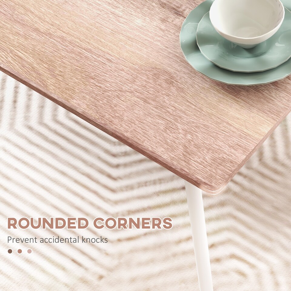 image 1 of HOMCOM 5 Piece Dining Table and Chairs Set, Dining Room Sets, Steel Frame Space Saving Table and 4 Chairs for Compact Kitchens, White