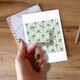 image 2 of Floral Baby Blue Stripes Square Stickers 95mm - Sheet of 4