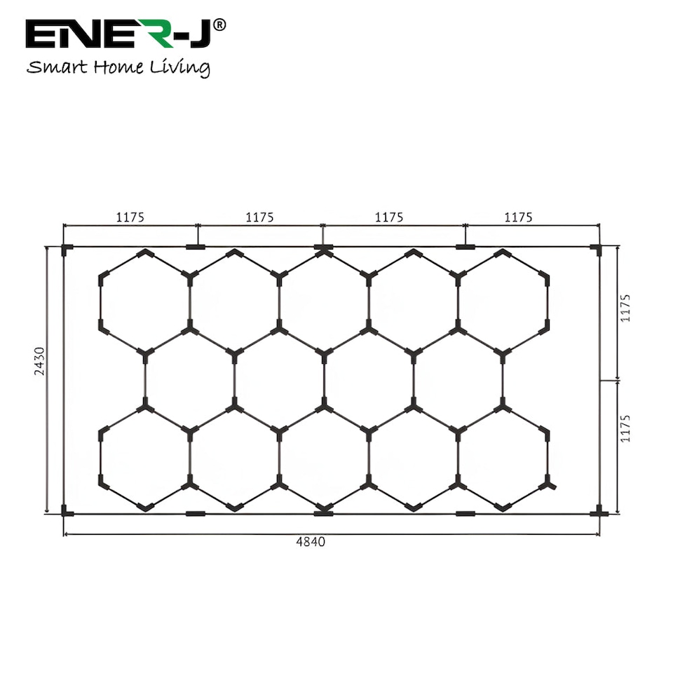 image 1 of 600W Car Showroom Lights with 14 Hexagon design with frame CCT switchable through on off switch