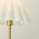 image 2 of ValueLights Maeve White Scallop Pleated Tapered Shade Brushed Gold Bobbin Bobble Table Lamp Gold