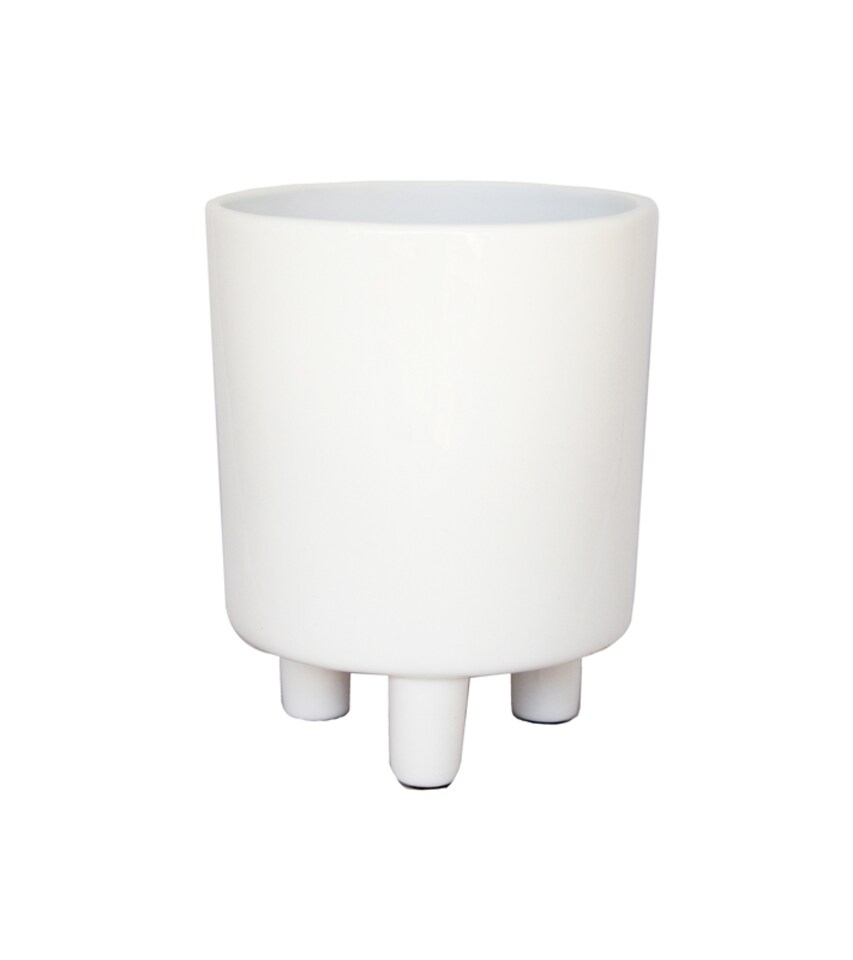 image 1 of Pisa Planter - Ceramic - L20 x W20 x H24 cm - White | White