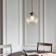 image 3 of Brydon 25cm Globe Ceiling Pendant Antique Brass, Clear Glass, E27