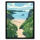 image 1 of Barafundle Bay Seaside Spring Flowers Wales Black Framed Wall Art Print A4