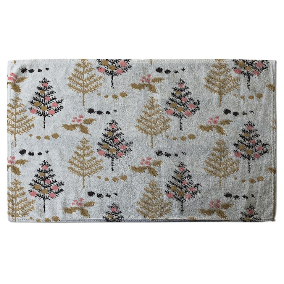 image 1 of Christmas Tree, Holly leaf pattern (Kitchen Towel)