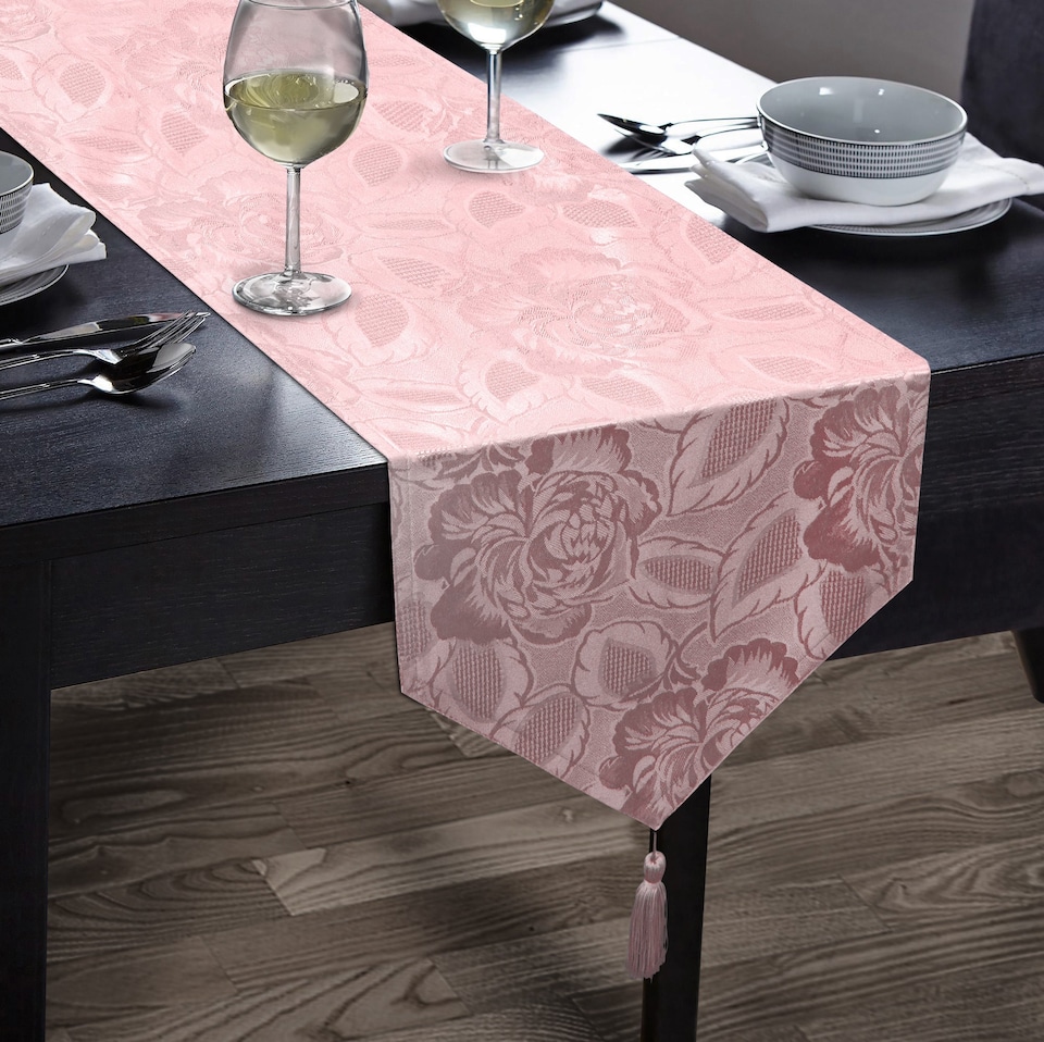 Kitchen Trends Rose Jacquard Table Runner