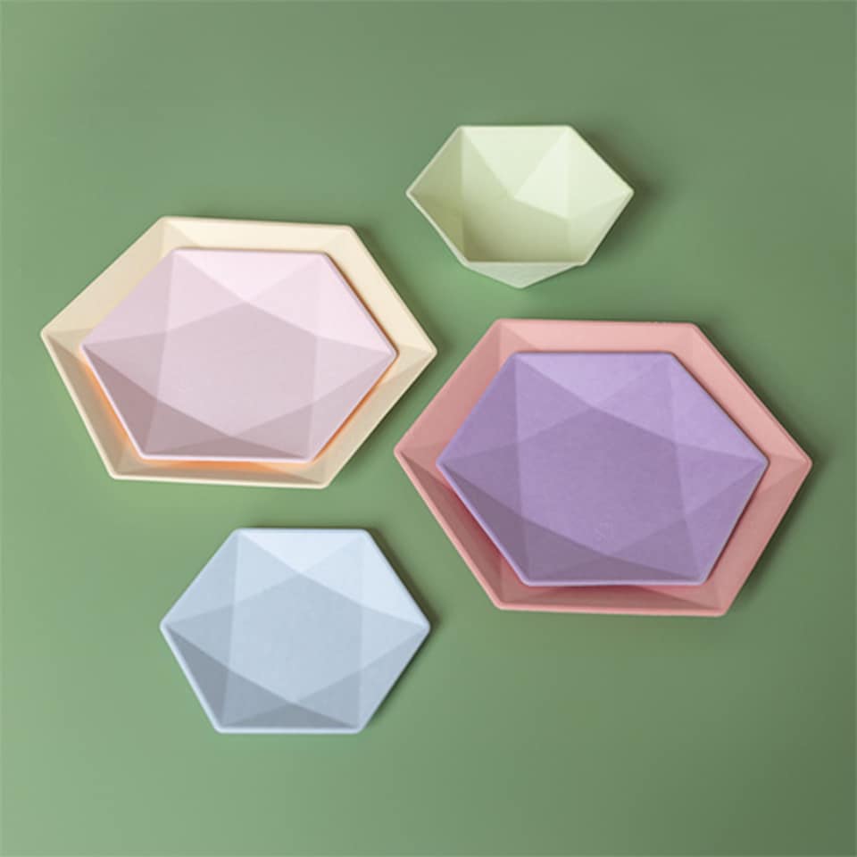 image 1 of Lavender Purple Hexagonal Vert Decor Paper Plates 21cm - Pack of 6