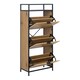 image 4 of Seaford Shoe Cabinet in Black and Oak