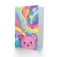 image 2 of Rainbow Kawaii Cartoon Hamster Bear Cute 3rd 3 Year Old Kids Birthday Card