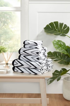 Helix Pure Cotton Face Cloth Towels Set Of 4 | Black | Face cloth | 4